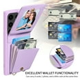 thumbnail image 2 of ELEHOLD Zipper Wallet Case for Samsung Galaxy S21+,Premium Leather with Organ Card Holders Zipper Purse Stand Function Detachable Long & Short Strap Crossbody Luxury Case,Purple, 2 of 8