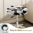 thumbnail image 4 of ZIATUBLE Cow Print Chair Seat Cushion Cover Polyester Round Stool Slipcover 14-16 Inch Easy to Install Padded Bar Stool Covers Round Pack of 2 Universal Elastic Bar Stool Covers Round, 4 of 6