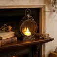 thumbnail image 2 of Vintage Clock-Style LED Lantern, Battery Operated Flameless Candle Light with Handle for Tabletop, Patio & Wedding Decor, 2 of 7
