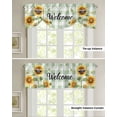 thumbnail image 4 of Tie Up Valance Curtain for Kitchen,Abstract Sunflower Pastoral Floral Rod Pocket Short Curtains Adjustable Tie-Up Shade Valances,Retro Green White Plaid Window Treatment for Bathroom Living Room, 4 of 8