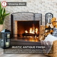thumbnail image 2 of YSNW 47.5x27.25in 3-Panel Simple Steel Mesh Fireplace Screen, Fire Spark Guard Grate for Living Room Home Decor w/Rustic Worn Finish - Antique Gold, 2 of 14
