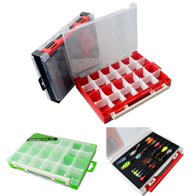 Cheers.us Double Layer Multifunctional Plastic Hard Fishing Tackle Box Portable Case Hooks Lure Baits Storage Box Containers for Storing Swivels Jigs