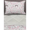 thumbnail image 3 of Unicorn Party Comforter & Sham Bedding Set, Theme Elements Unique Writing in Pink Tones Cartoon Style, 3 pcs Duvet Set Microfiber Filling Quilt, 5 Sizes, Multicolor, by Ambesonne, 3 of 4
