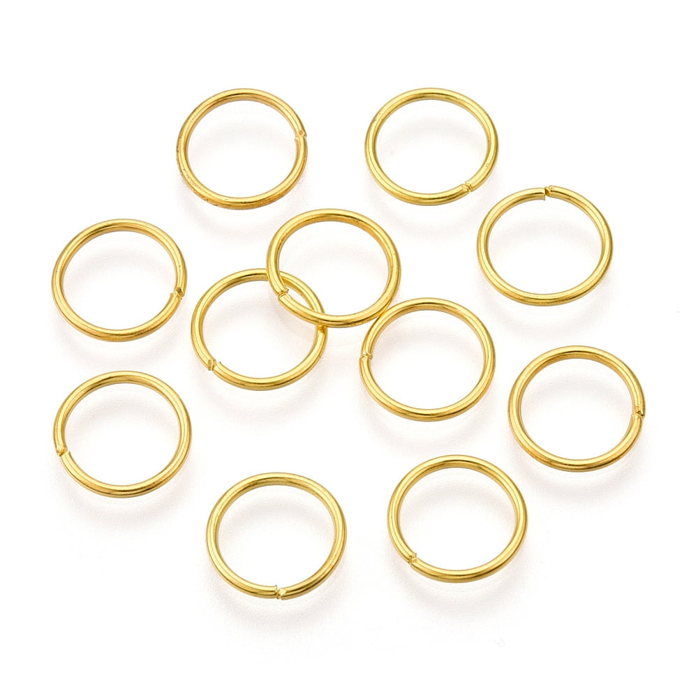 1000gs Iron Open Jump Rings Nickel Free Round Ring Golden 18 Gauge 10x1.0mm Inner Diameter: 8mm about 5650pcs/1000g Gold