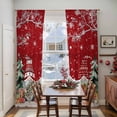 thumbnail image 5 of Red Christmas Sheer Curtains 96 Inches Long, Gnomes Xmas Tree Snowflake Gifts Birds Light Filtering Window Curtains for Living Room/Bedroom, Rod Pocket Voile Sheer Curtain Drapes, 52"Wx96"L, 2 Panels, 5 of 9