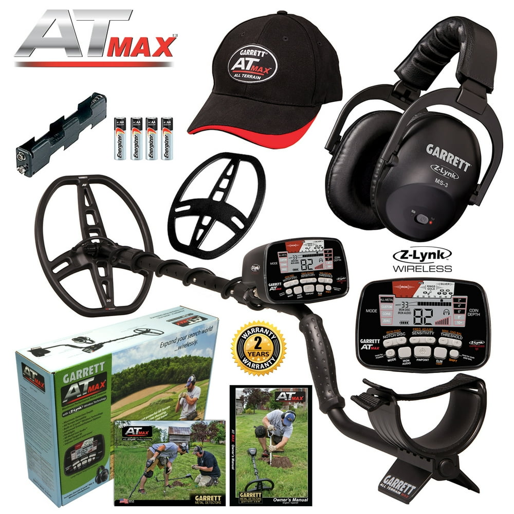 Garrett AT Max Metal Detector with ZLynk Wireless Headphones Plus