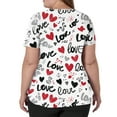 thumbnail image 4 of Lumtrix Valentines Printed Scrub Tops Women Short Sleeve V Neck Plus Size shirt for Womens Side Slit Nursing Uniforms with Pockets Pink M, 4 of 5