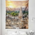thumbnail image 1 of East Tapestry, Viruphaksha Building View up from the Hills Sunset Above City Buildings Rock Tower, Fabric Wall Hanging Decor for Bedroom Living Room Dorm, 5 Sizes, Orange Cream, by Ambesonne, 1 of 1