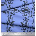 thumbnail image 2 of Soimoi Tissu Popeline de Coton Feuilles & Tissu Imprimé Damassé Filigrane 1 Yard 56 Inch Wide, 2 of 3