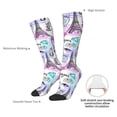 thumbnail image 5 of Picia Women Crew Soft Moisture-wicking Socks Eiffel Tower and Hearts Pattern Design Cotton Socks, One Size fit All, 5 of 9
