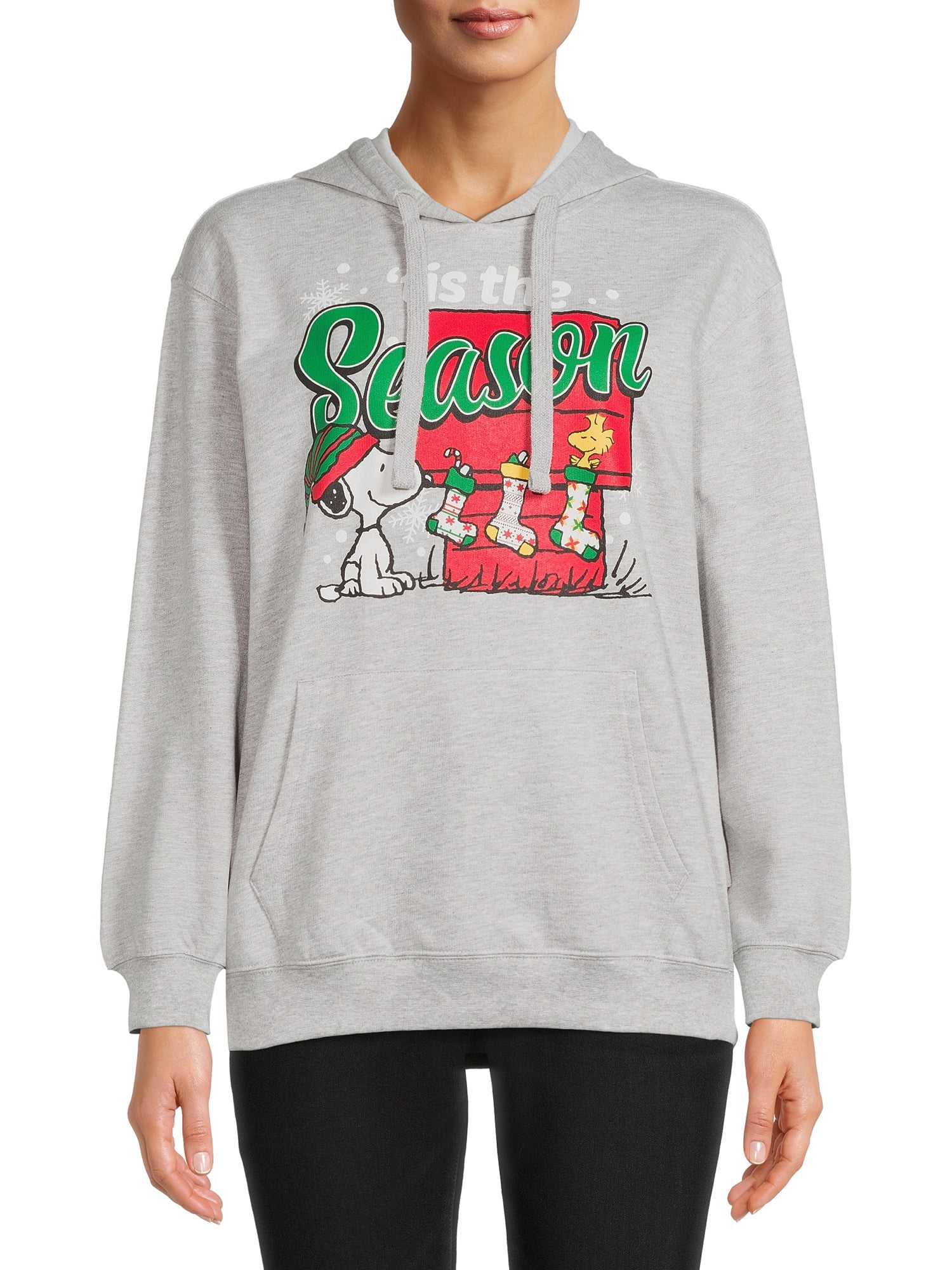 Peanuts Juniors Snoopy Tis The Season Graphic Sweatshirt w/Beanie Peanuts Juniors Snoopy Tis The Season Graphic Sweatshirt w/Beanie