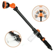 Hoofun Garden Hose Watering Wand, 23in Sprayer Wand, 10 Watering Patterns 180° Adjustable Swivel Head, Ergonomic Handle with One Touch Valve Perfect for Watering Plants, Car Wash