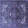 thumbnail image 1 of Ahgly Company Machine Washable Indoor Square Persian Blue Traditional Area Rugs, 4' Square, 1 of 4