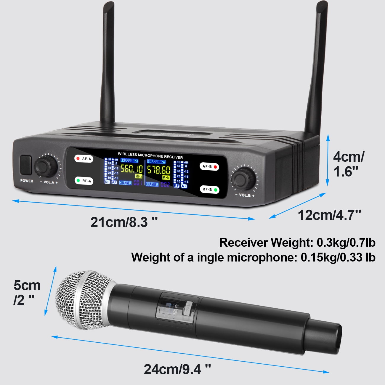 Dpeusheng X2 Professional Wireless Microphone High-fidelity sound quality and stable transmission for speeches, performances, Karaoke