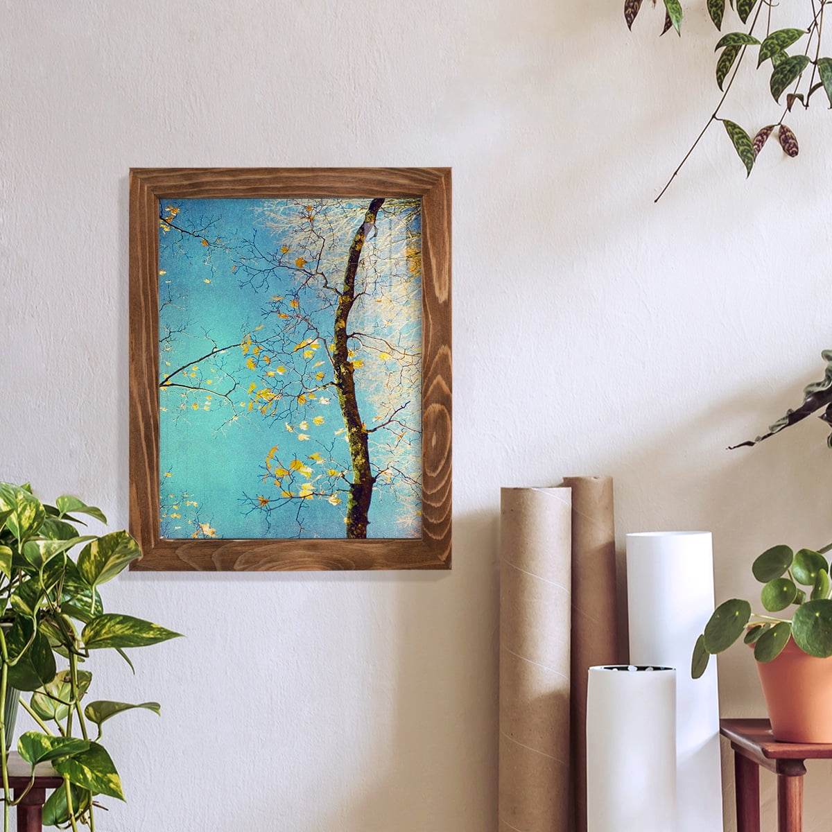 Autumn Tapestry III -Framed Print w/glass-Walnut