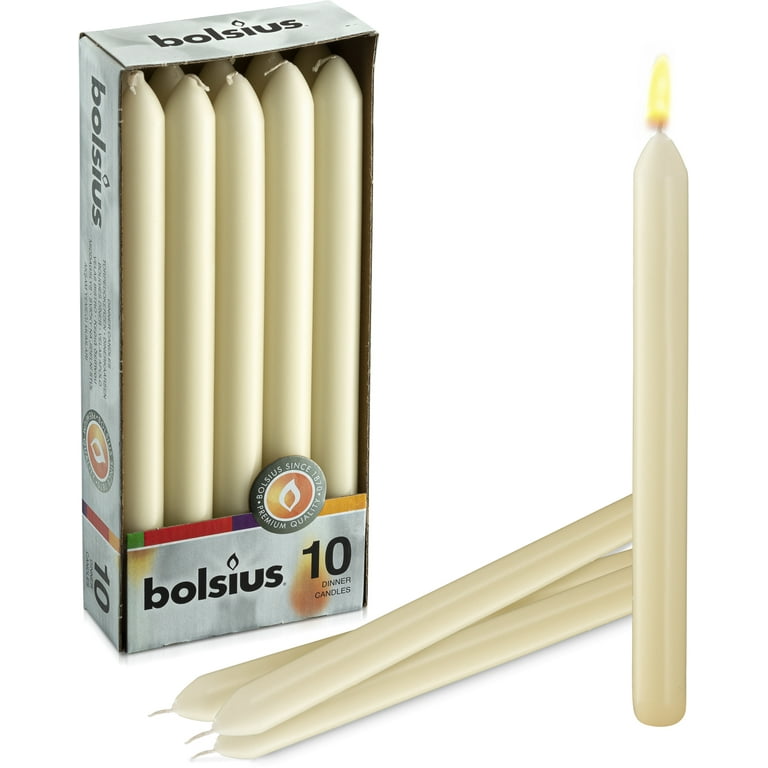 BOLSIUS 30 Count Household Ivory Taper Candles - 10 Inches - Premium  European Quality - 8 Burn Hours - Bulk Pack Unscented Dripless and  Smokeless Home