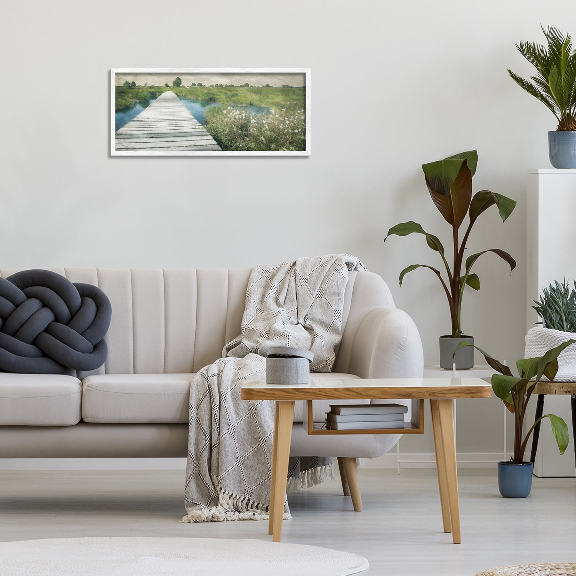Stupell Industries Walkway On The Marsh White Framed Giclee Art, design by Milli Villa