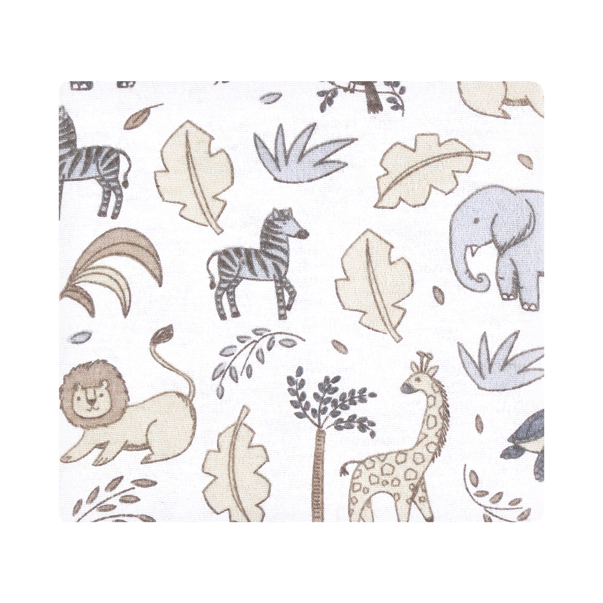 Little Treasure Hudson Baby Cotton Poly Flannel Receiving Blankets Multipack, Grey Neutral Safari, 30x30 inches