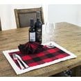 thumbnail image 3 of Unique Buffalo Plaid Red and Black with Faux Fur Border Design Placemat (White Fur Placemat 13"x19" Set of 4), 3 of 4