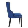 thumbnail image 4 of Erica 2 Piece Wood Legs Dinning Chair Finish with Velvet Fabric in Navy, 4 of 5