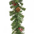thumbnail image 4 of National Tree Company Pre-Lit Artificial Garland, Green,  Christmas Joy, Holly Leaves, Red Berries, Pine Cones,  30 Warm White LED Lights, Battery Operated, Timer, 6 Feet, 4 of 5