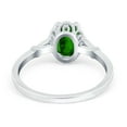 thumbnail image 4 of Vintage Wedding Ring Oval Simulated Green Emerald CZ 925 Sterling Silver Size 5, 4 of 4