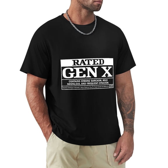 Gen X Men's Cotton HD Print Short Sleeve T-Shirt Crew Neck Top Black XL