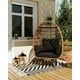 thumbnail image 5 of Silla Huevito Sobredimensionada con Giro 360°, Silla de Rattan con 4 Cojines Gruesos, Diseño para Exterior y Todo Clima, Capacidad 350 lbs, 5 of 5