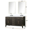 thumbnail image 5 of Laurel 60 in W Brown Oak Double Bath Vanity, White Quartz Top, Faucet Set, & 28 in Mirrors, 5 of 6