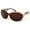 Brown, variant on Women's Fashion Polarized Classic Baroque Sunglasses with Ribbon Shaped Metal Decor