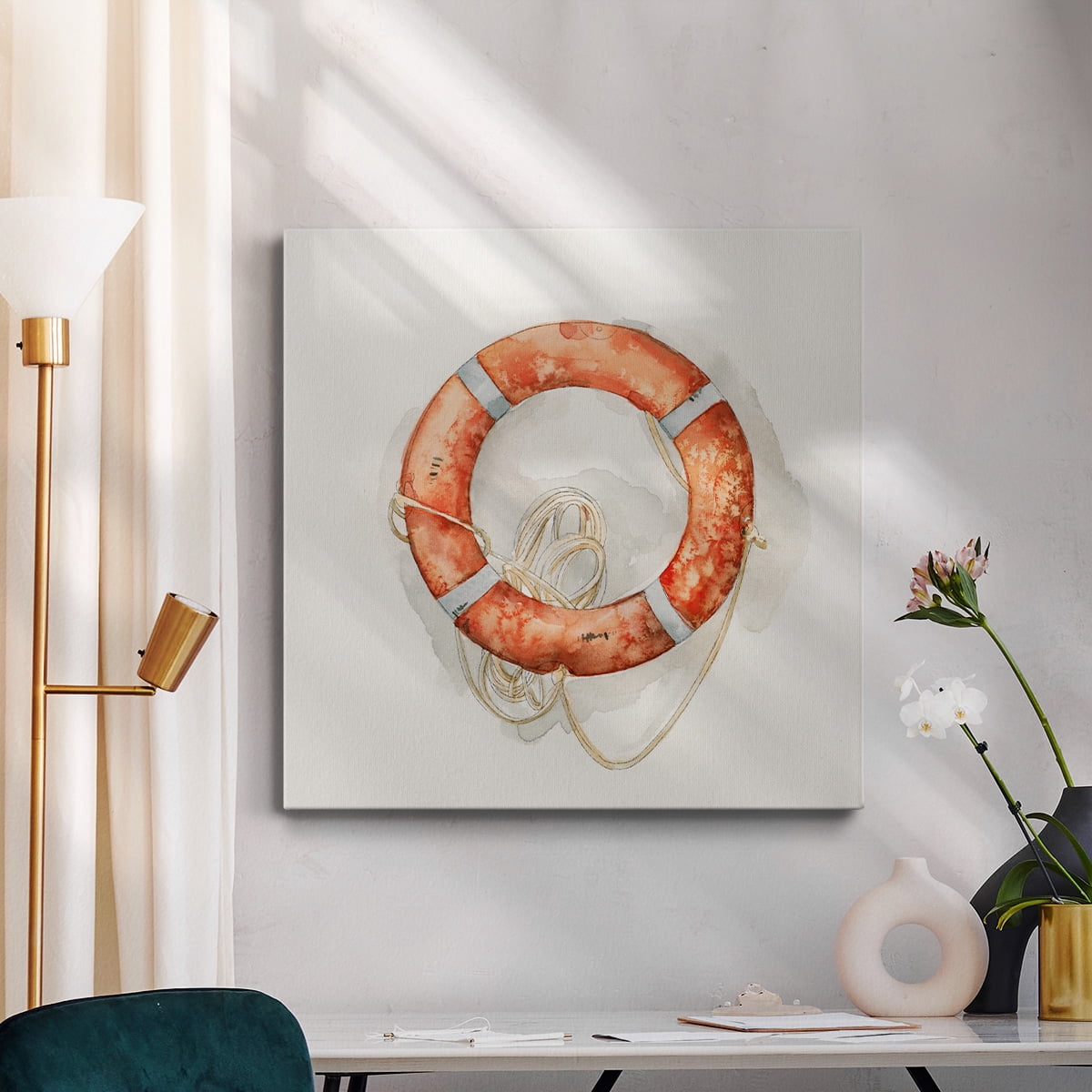 Wexford Home Nautical Safety I-Premium Gallery Wrapped Canvas, 10" x 10" - Ready to Hang