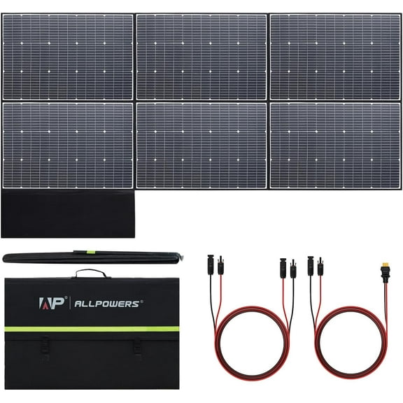 ALLPOWERS 600W Portable Solar Panel, Monocrystalline, Foldable, IP67 Waterproof, Portable Solar Generator Charger for Camping, RV, Power Station, Generator, Home Backup, Power Outage
