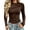 Coffee, variant on FchengtaiS Long Sleeve Shirts for Women Ribbed Slim Fitted Basic Tee Top Mock Neck Workout Stretchy Undershirts
