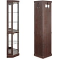 thumbnail image 7 of Lighted Corner Curio Cabinet,Corner Display Cabinet Corner Storage Cabinet with Tempered Glass Doors Mirrored Back Panel Adjustable Shelves,15.31" L X 15.31" W X 69.84" H(Dark Cherry), 7 of 7