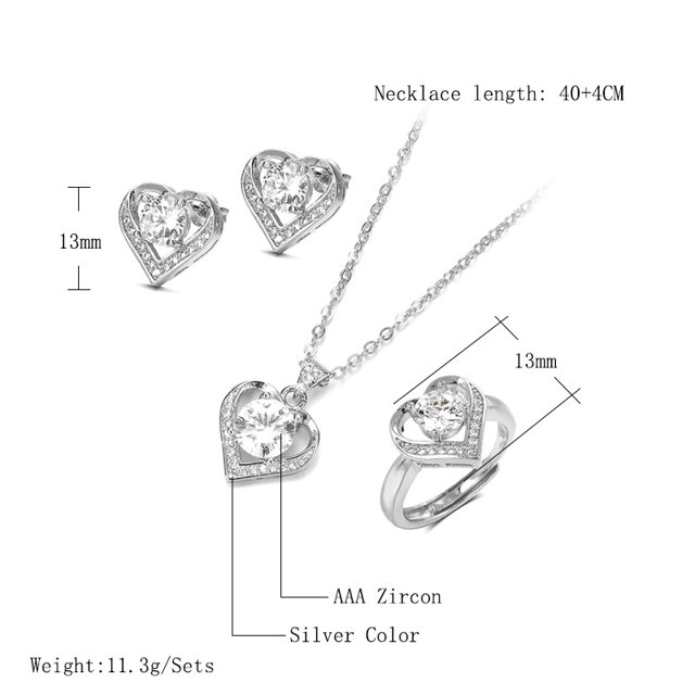 Juego De Joyas De Circón De Oro De 18 Quilates , Collar De Plata Esterlina Para Damas , Navidad , Día De San Valentín