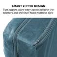 thumbnail image 2 of FurHaven Pet Products Faux Fur & Velvet Pillow Sofa Pet Bed for Dogs & Cats - Harbor Blue, Large, 2 of 9