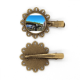 thumbnail image 1 of Pine Tree Moutain Tocado de pieza de pelo de horquilla de flor de metal vintage, 1 of 3