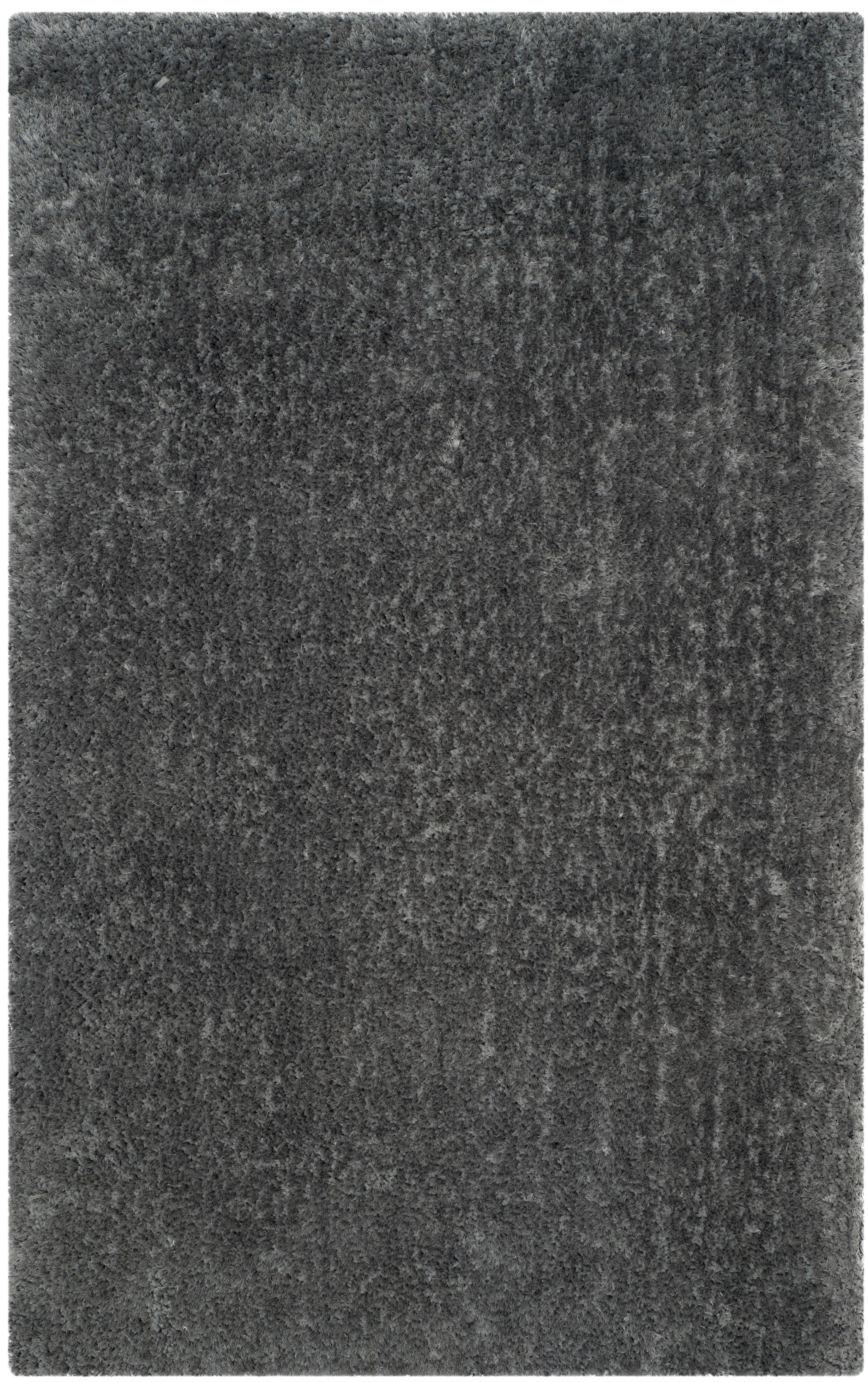 SAFAVIEH Luxe Paxton Solid Plush Polyester Shag Area Rug, Grey, 4' x 6'
