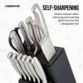thumbnail image 2 of Self-Sharpening 13-Piece Knife Block Set with EdgeKeeper Technology, High Carbon-Stainless Steel Kitchen Knives, - Knife Set with Wood Block, Black, 2 of 6