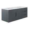thumbnail image 1 of Pemberly Row Modern Wood/Ceramic Double Sink Bathroom Vanity in Gray, 1 of 8