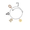 thumbnail image 2 of Delight Jewelry Goldtone Te Amo Disc Multi-Colored Crystal Love Charm Bracelet, 2 of 5
