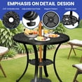 thumbnail image 2 of ModFusion 30" Round Patio Dining Table, Cast Aluminum, Umbrella Hole, Antique Finish, Easy-Clean Top, Non-Slip Feet., 2 of 9