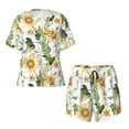 thumbnail image 4 of Lsque Watercolor Bright Sunflowers Women's Short-Sleeved Pajama Set - 2 Piece Soft and Lightweight Sleepwear Set-3X-Large, 4 of 9