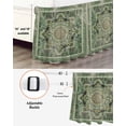 thumbnail image 3 of Teal Boho Bed Skirt Cal King Size, Ehtnic Modern Geometric Abstract Art Wrap Around Bed Skirting with Adjustable Elastic Strap, Dust Ruffled Pleated Bedskirts 16 Inch Drop for Bedroom Cal King Beds, 3 of 9