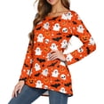 thumbnail image 3 of FGVCTG Halloween Pumpkin Tops For Women, Long Sleeve Pajamas Nightgowns House Dresses Ladies Night Sleep Dress Saffron M, 3 of 5