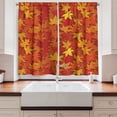 thumbnail image 2 of Ambesonne Orange Kitchen Curtains, Nature Designs, 55"x45", Burnt Orange, 2 of 3