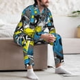 thumbnail image 7 of Fotbe Goal Time Pattern Long Sleeve Pajama Set for Men,Sleepwear Set,2-piece Loungewear Set,Soft PJs Comfy Nightwear with Pockets-XX-Large, 7 of 7