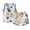 Grey, variant on Nwiuh Big Girls Sleeveless Pajama Sets Cute Panda Polka Dot Sleepwear Loungewear (Red, 6-12 Months)