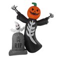 thumbnail image 3 of Lápida de calabaza de Halloween Decoración inflable Ticfox Cabeza de calabaza con luz LED IP44, 3 of 14