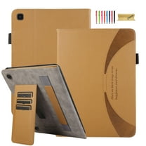 Dteck for Samsung Galaxy Tab A7 Lite Case 2021, Premium PU Leather Case with Card Holder & Hand Strap, Multi-Angle Stand Folio Cover for Samsung Tab A7 Lite  8.7 Inch SM-T225/T220/T227,Brown